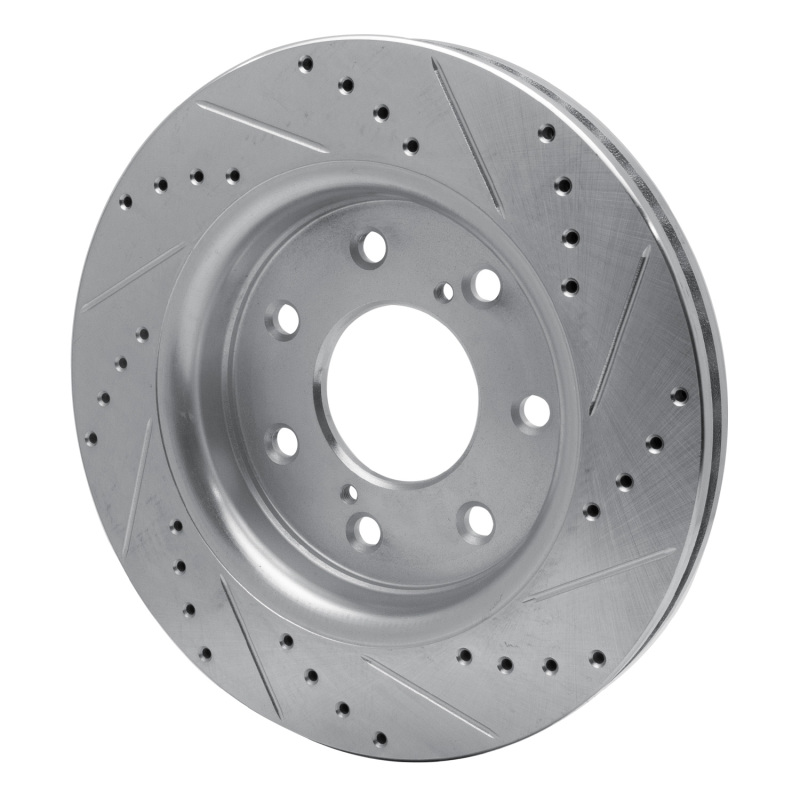 Ford F-150 Brake Rotor (1) - Front Left - R1 Concepts - Drilled & Slotted - Silver - `10-`14
